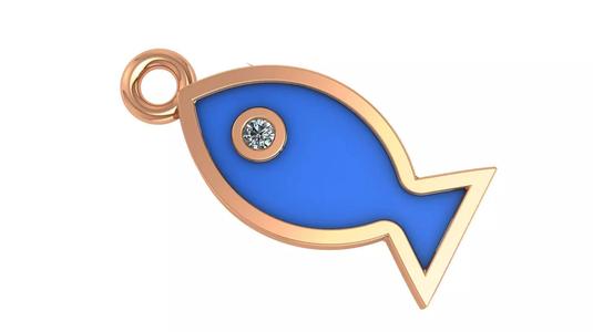Fish Enamel Paint Pendant Necklace