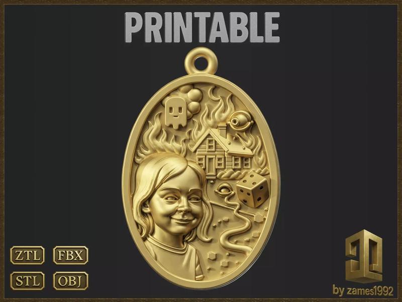 Meme Disaster Girl Abstract Pendant