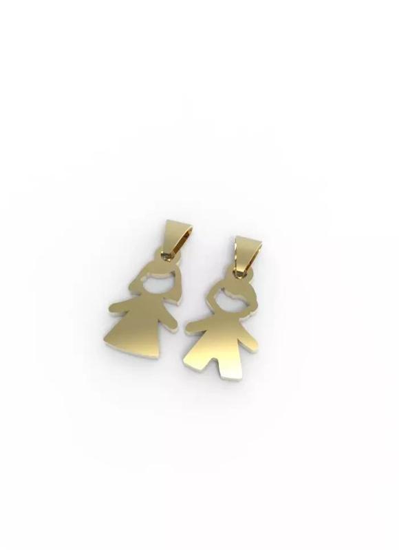 Pendant Boy and Girl Children Kids Gold Silver Jewelry