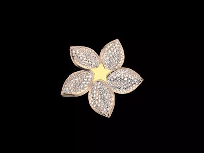 Pave Flower Petal Pendant