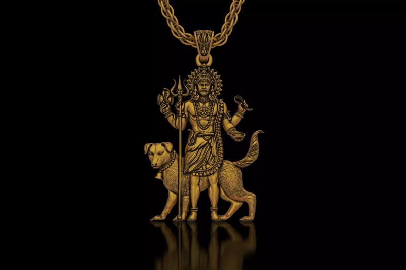 Lord Kaal Bhairav Gold Silver Pendant