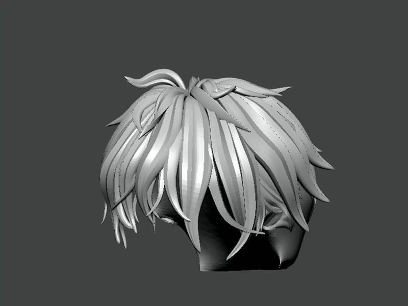 3D Model-HAIR0026 head of anime character