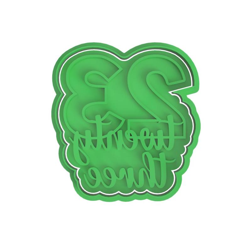 Number 23 Cookie Cutter (Embosser and Debosser included)