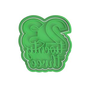 Number 23 Cookie Cutter (Embosser and Debosser included)