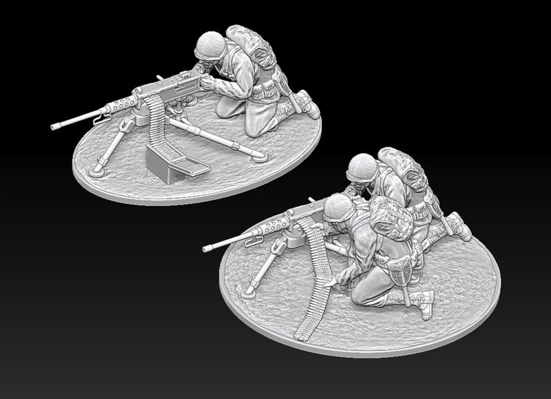 WW2 USA M2 Browning HMG team printable miniatures 3/3