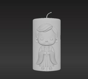Kawaii Saint Jude Thaddeus Decorative Candle - Stylized Chibi Figurine STL for Home Altar