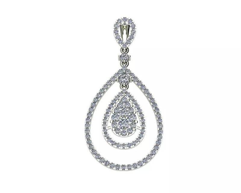 The Teardrop pendant  pear shape micro setting diamond