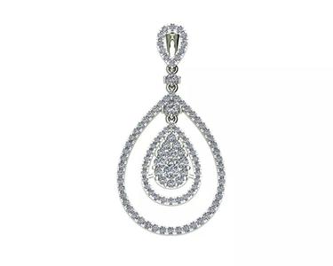 The Teardrop pendant  pear shape micro setting diamond