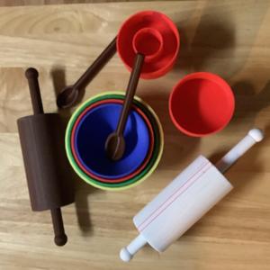 Kids' Baking Set with Rolling Pin, Stacking Bowls, and More