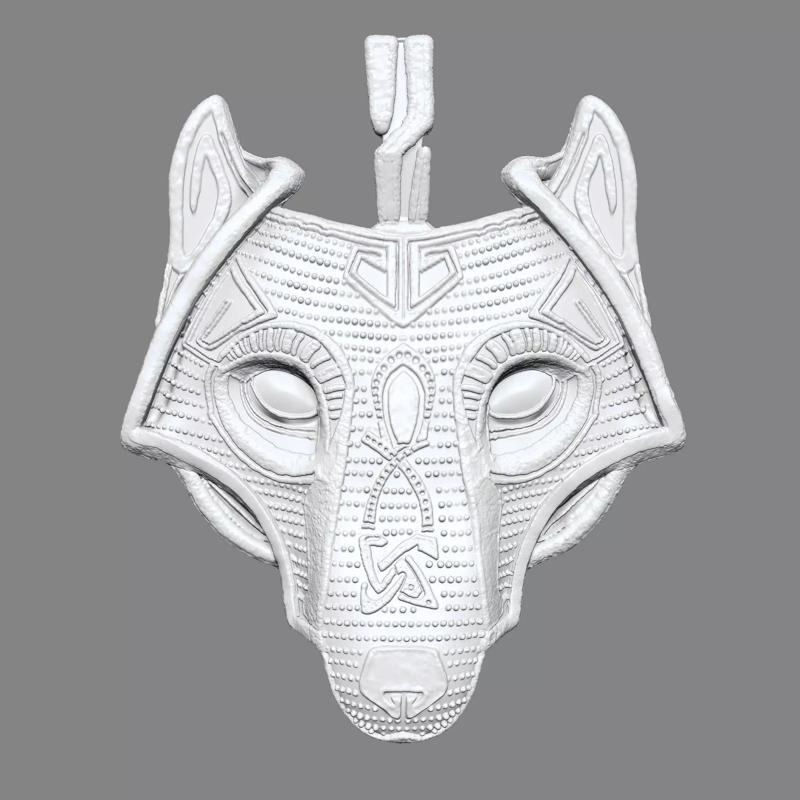 Viking Wolf Pendant 3D Print Model