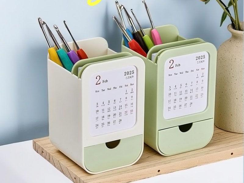 Multifunctional Pen Holder Creative Desk Calendar Office Storage Desktop Student Dorm Essential