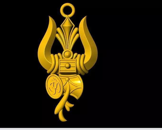 trishul pendant 3dm file