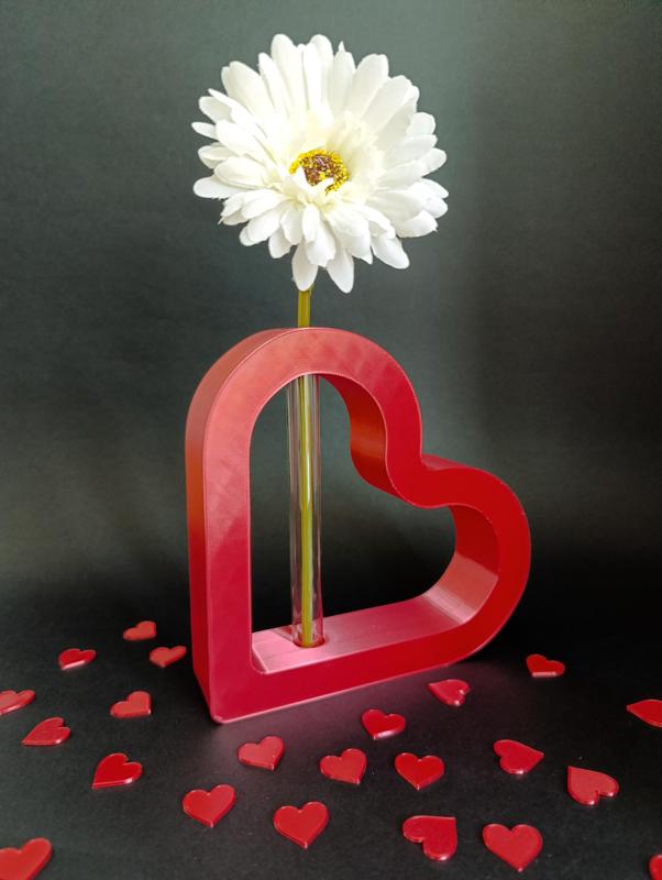 Heart Test Tube Vase - Viola