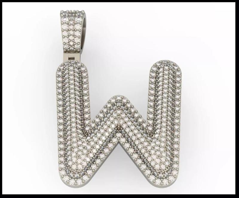 W BUBLLE FONT PENDANT