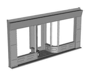 straight shop with single door module 1/76 scale