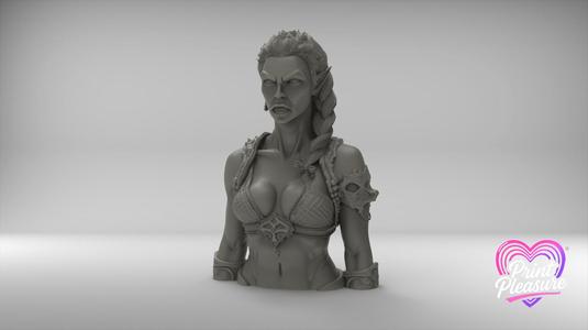 Female Orc Warrior Bust 100mm – 3D Printable Model