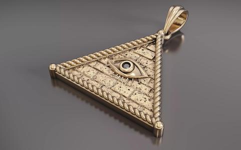 Pyramid Pendant with Eyes pendant