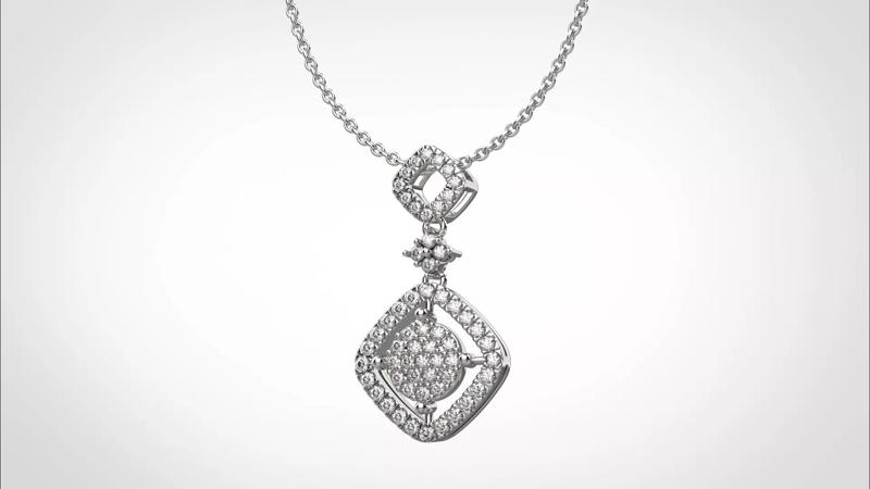 PE13 Classic Solitaire Pendant half ct CAD STL 18K  3g