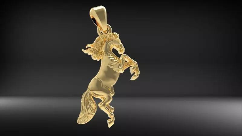 Running Horse Light Weight Pendant Charm Necklace Jewelry