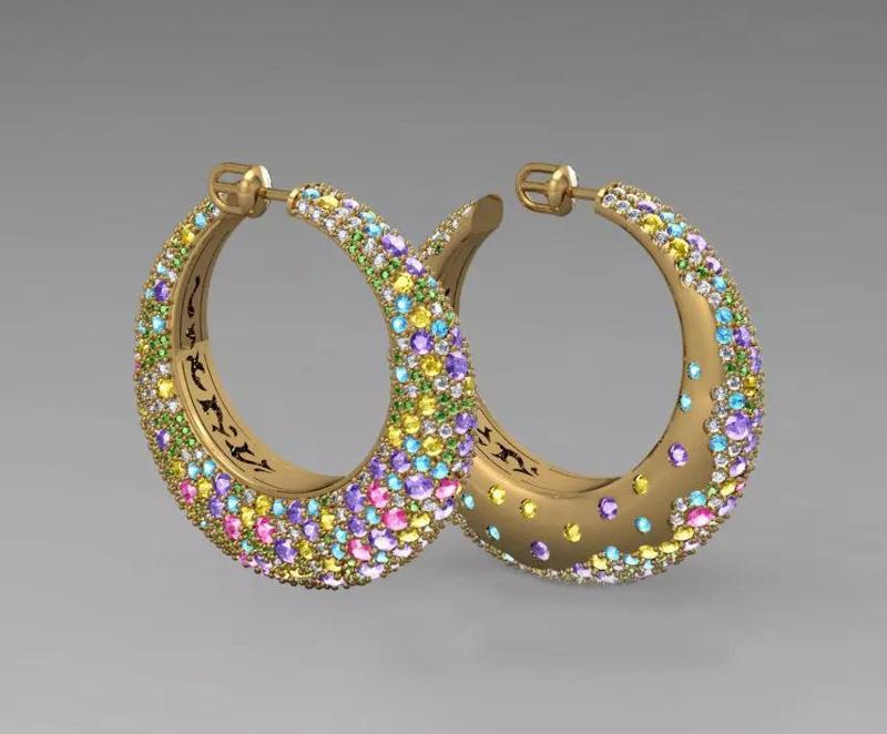 Earrings ready for 3d print