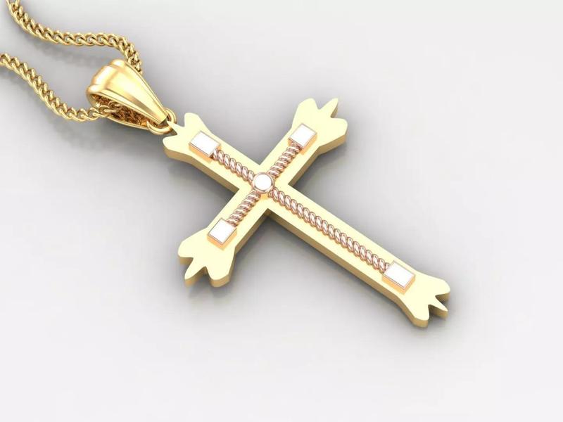 High Cross Pendant Light Gold 18K 4CP088