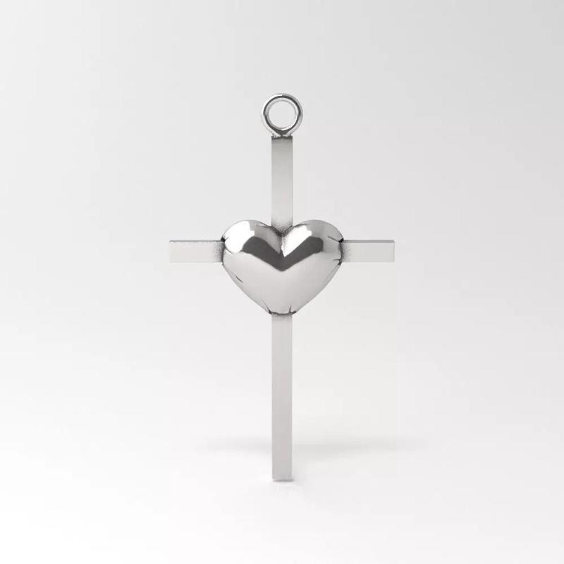 Heart crucifixion pendant
