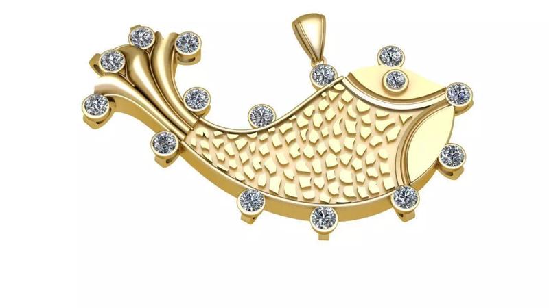 fish pendant 3d printable model