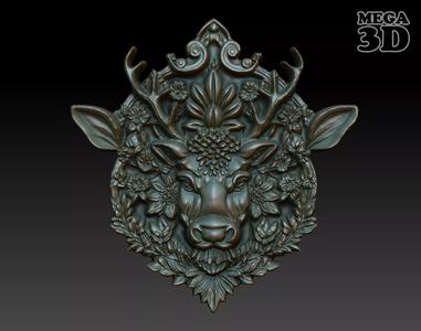 Stag Pendant Bas Relief 08 230612