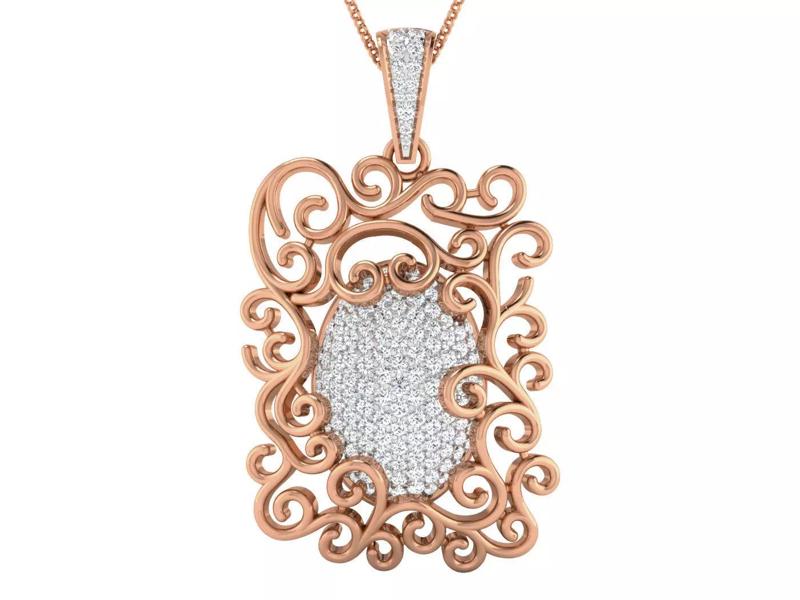 Wire Mesh Curve High Jewelry Pendant Earrings Set 3dm stl obj