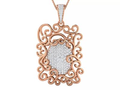 Wire Mesh Curve High Jewelry Pendant Earrings Set 3dm stl obj