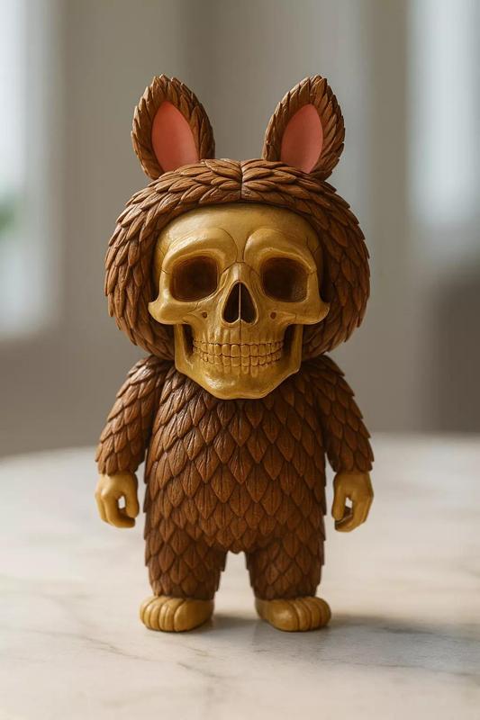 Labubu Skull Bunny  Creepy Cute Collectible Figurine