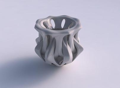 Vase inside a funnel vase with intersection through cuts sque...
