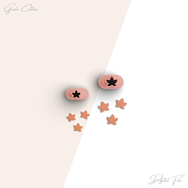 Maple Leaf Micro Clay Cutter, Fall Polymer Clay Cutter, Tiny Clay Cutter, 2 Sizes Included, Digital STL File, No: 46