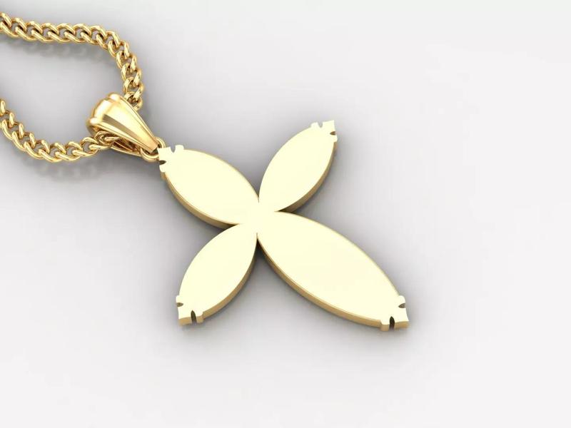 Light Gold 18K Cross Pendant 1CP054