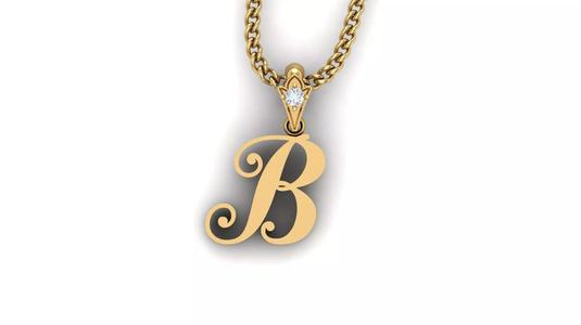 Light Gold Fancy Font Pendant B