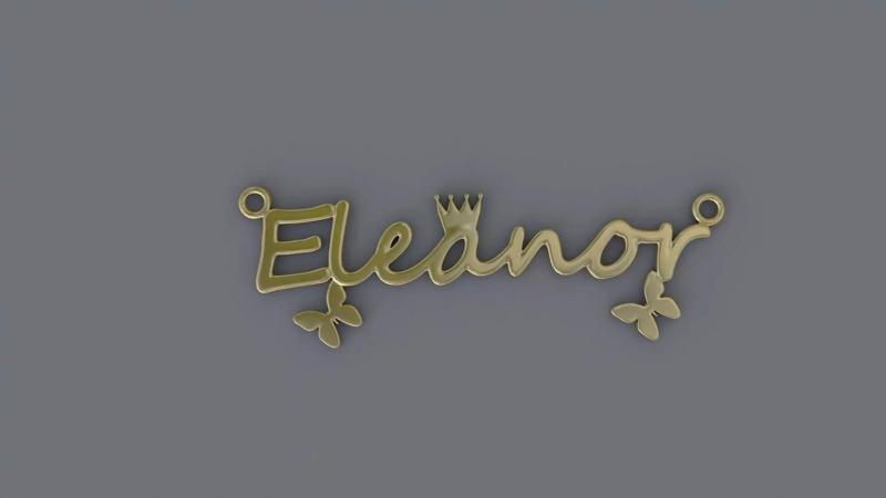 Jewelry Necklace Pendant  Eleanor 3D Print
