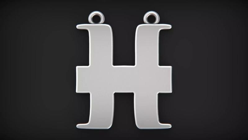 Simple Pisces zodiac pendant