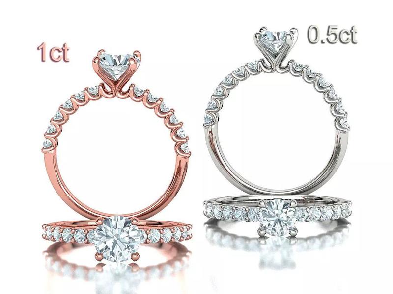 Hazel Engagement Rings Collection 5mm gem and 1ct gem