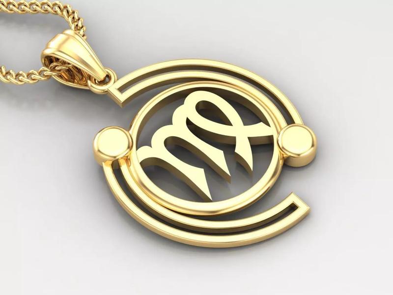 Galaxy Virgo Light Gold Pendant Version 8