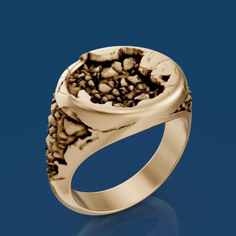 rock man ring  printable gold jewelry printable 3D model