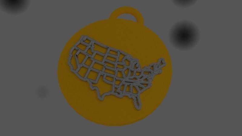 Pendant US India map