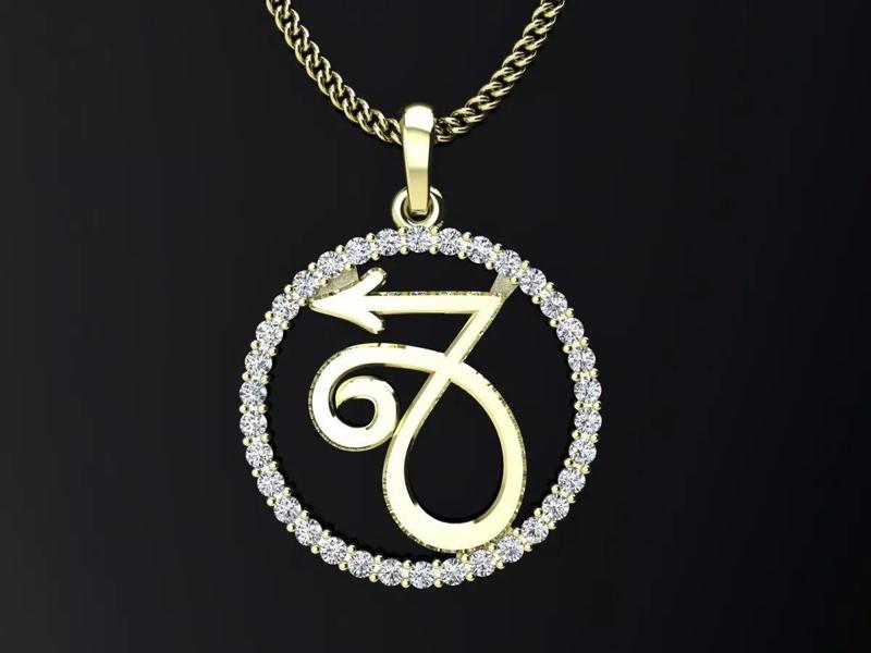 Pendant zodiac sign Capricorn for 3d print