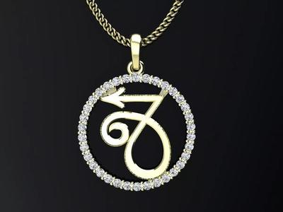 Pendant zodiac sign Capricorn for 3d print