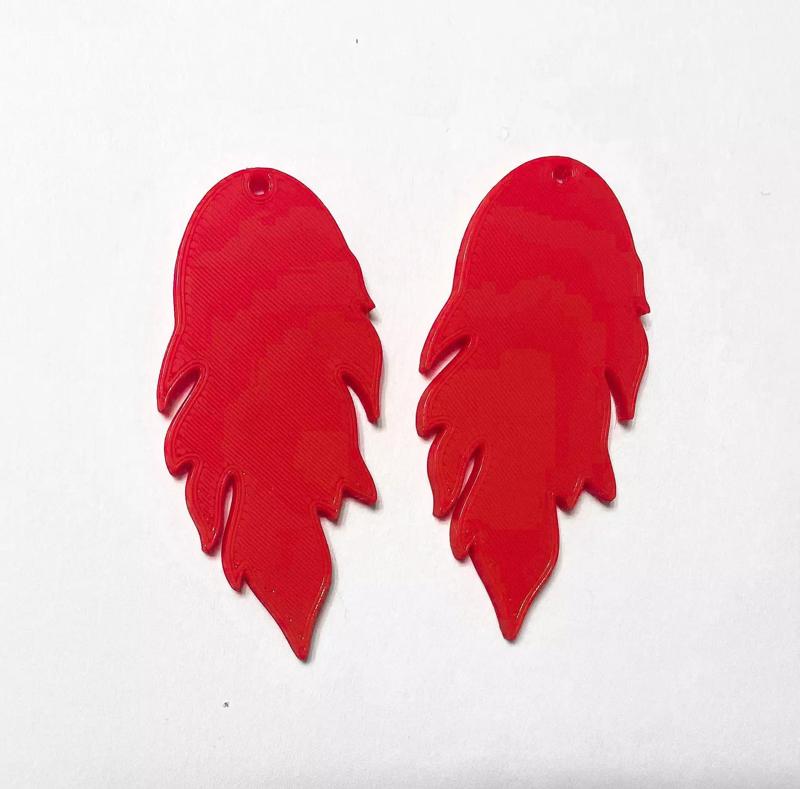 3D Printed Minimalist Fire Flame Earrings