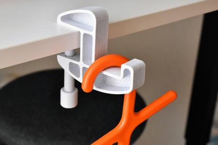 Desk clamp with hook