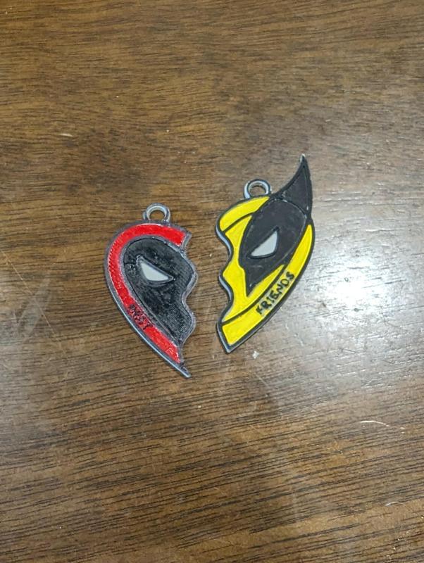 Deadpool <3 Wolverine Heart Charm Necklace