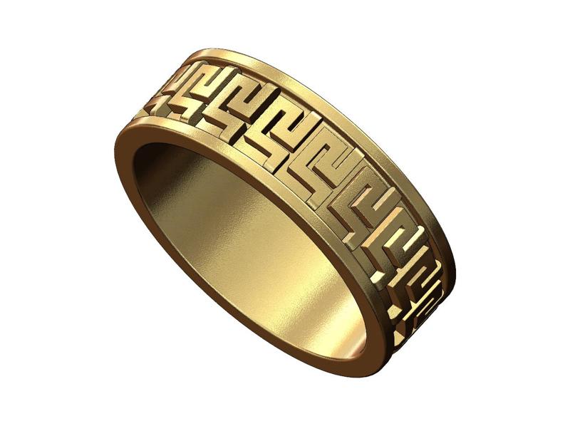 Greek key ornament pattern band US sizes 5to10 3D print model