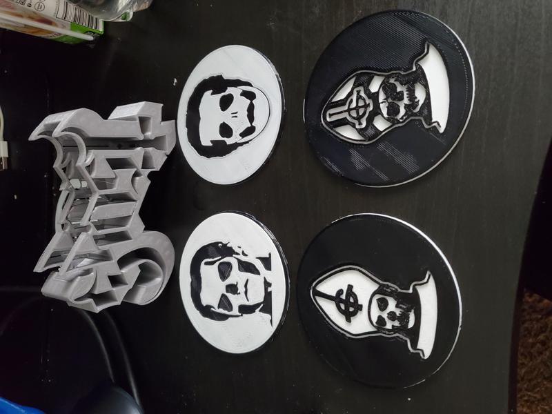The band Ghost coasters with holder