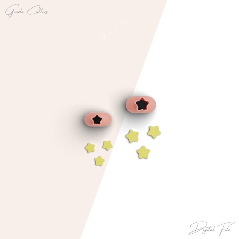 Star Micro Clay Cutter, Sky Polymer Clay Cutter, Tiny Clay Cutter, 2 Sizes Included, Digital STL File, No: 72