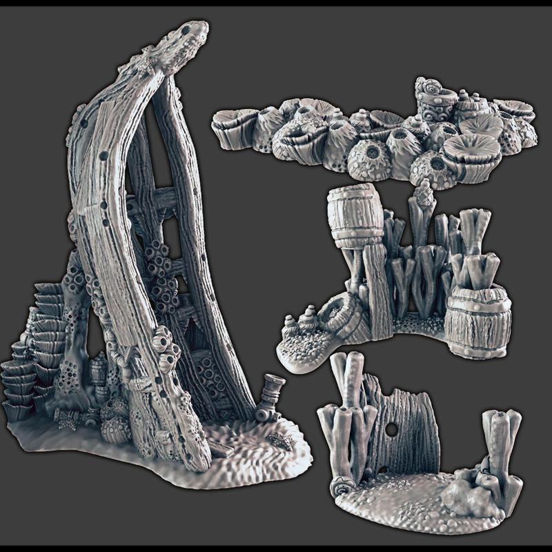 Shipwreck Coral/Rock Scatter - Set 2 [SUPPORT-FREE]
